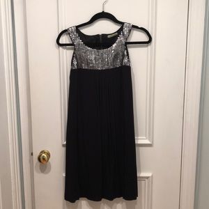 Velvet brand black cotton dress with sequins